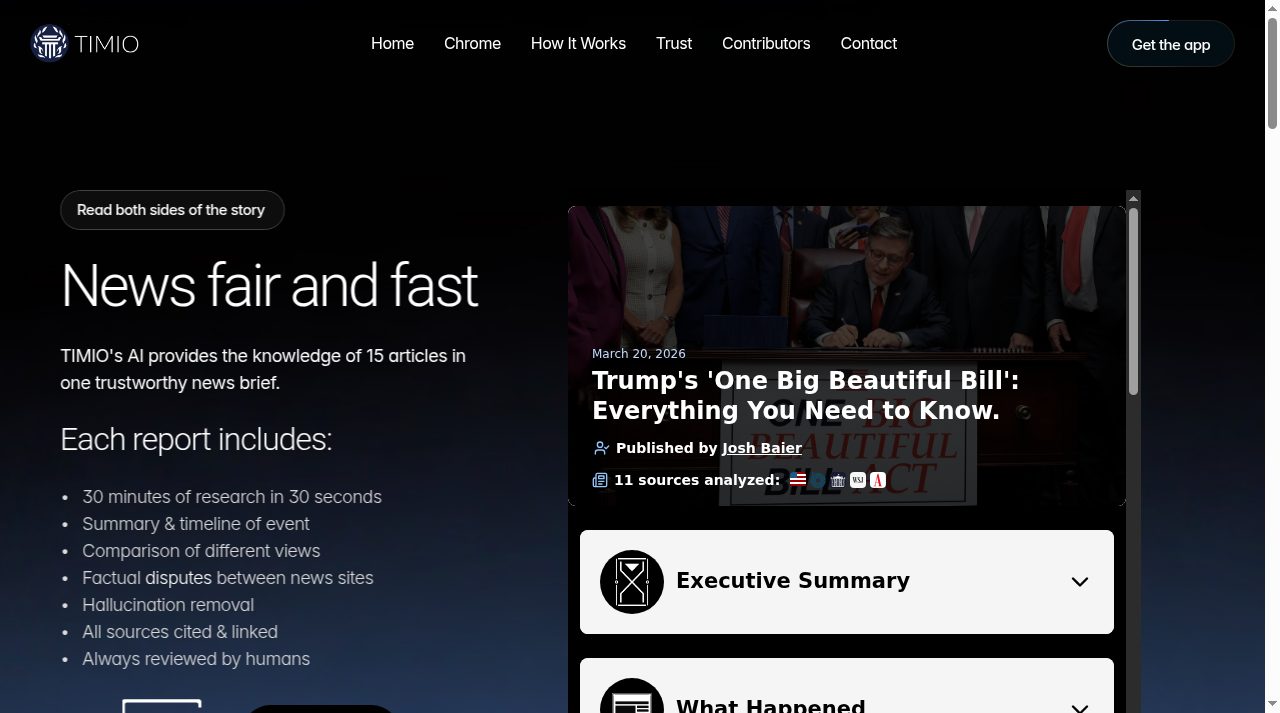 TIMIO News website screenshot