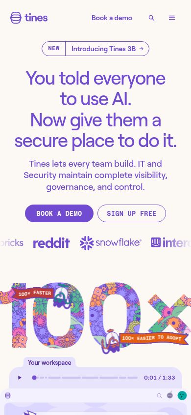 Tines website screenshot