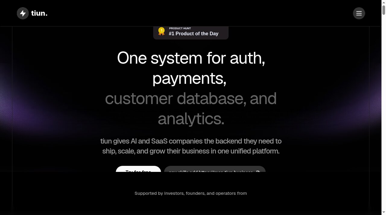 Tiun website screenshot