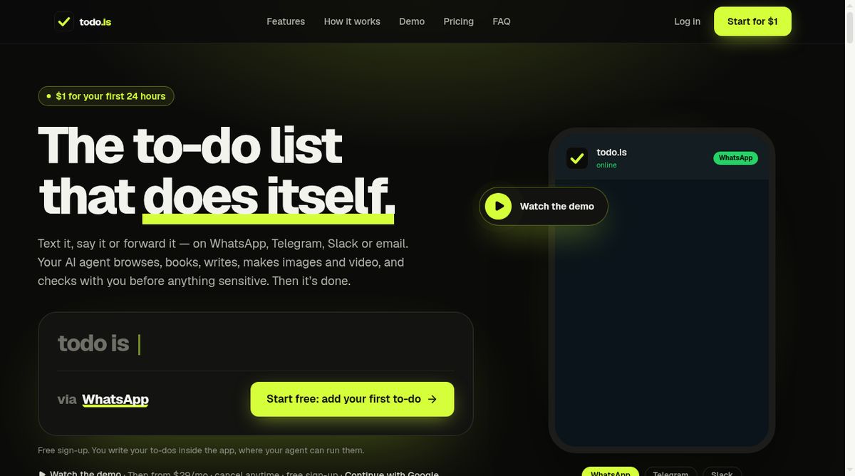 Todo.is website screenshot