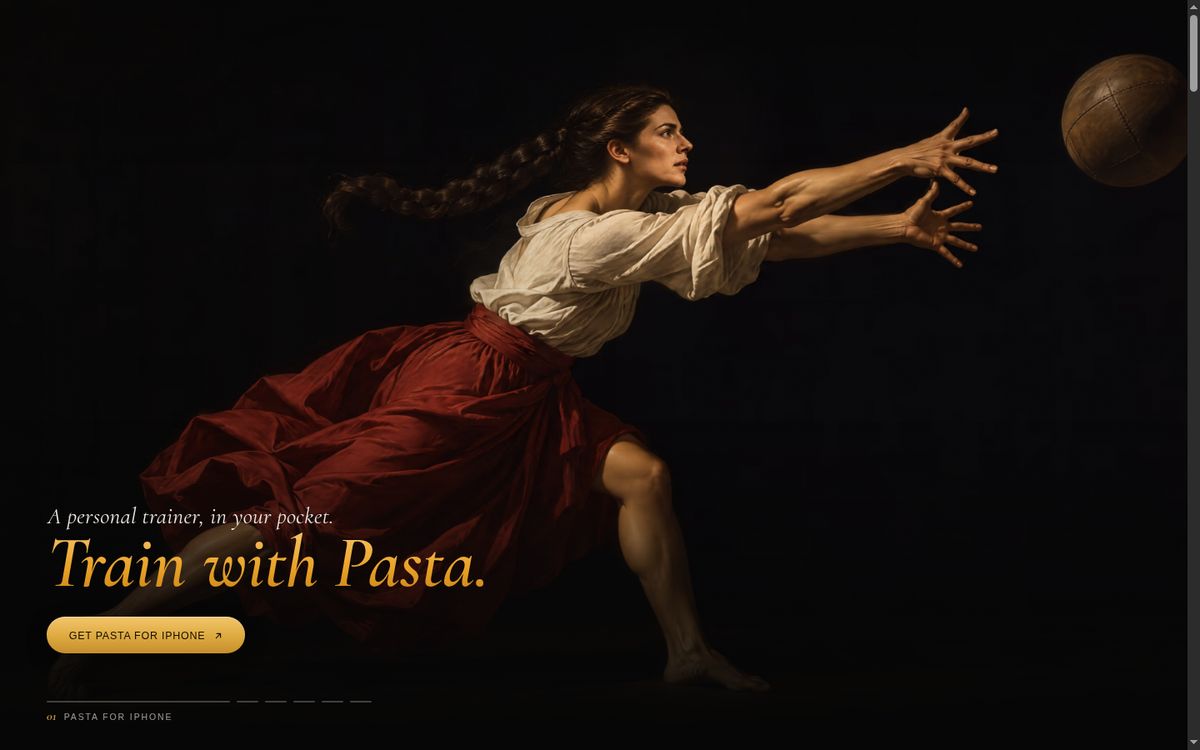 Train with Pasta website screenshot