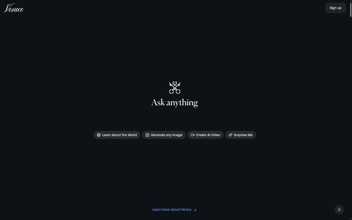 Venice website screenshot