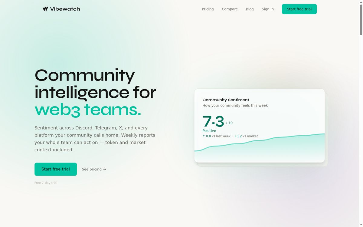 Vibewatch website screenshot