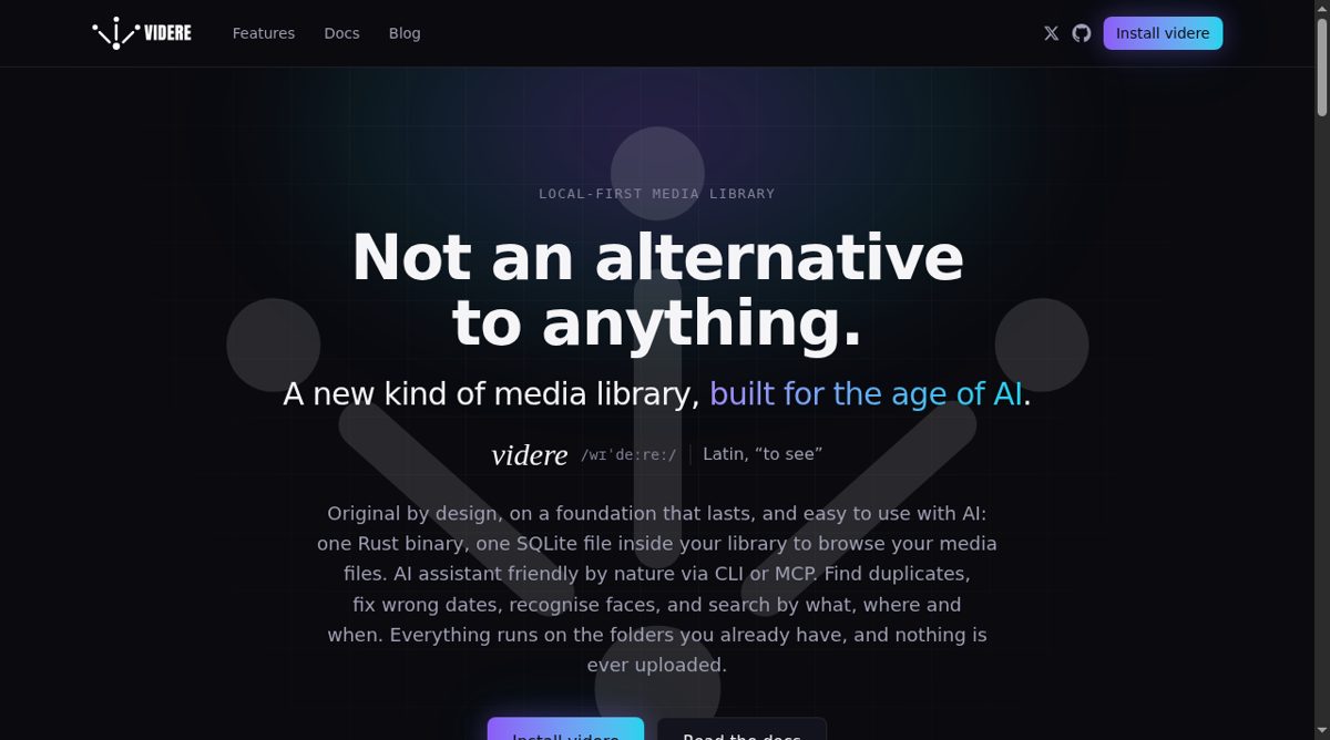 videre website screenshot