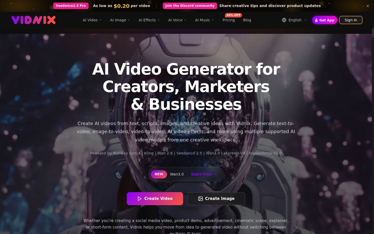 Vidnix website screenshot