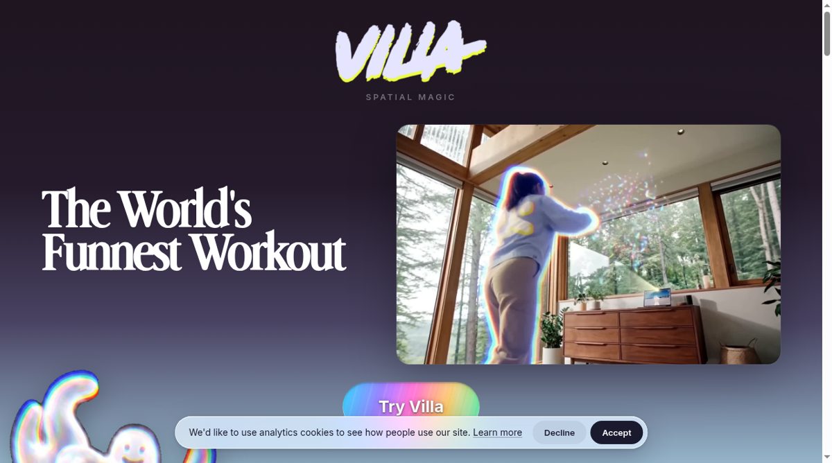 Villa website screenshot