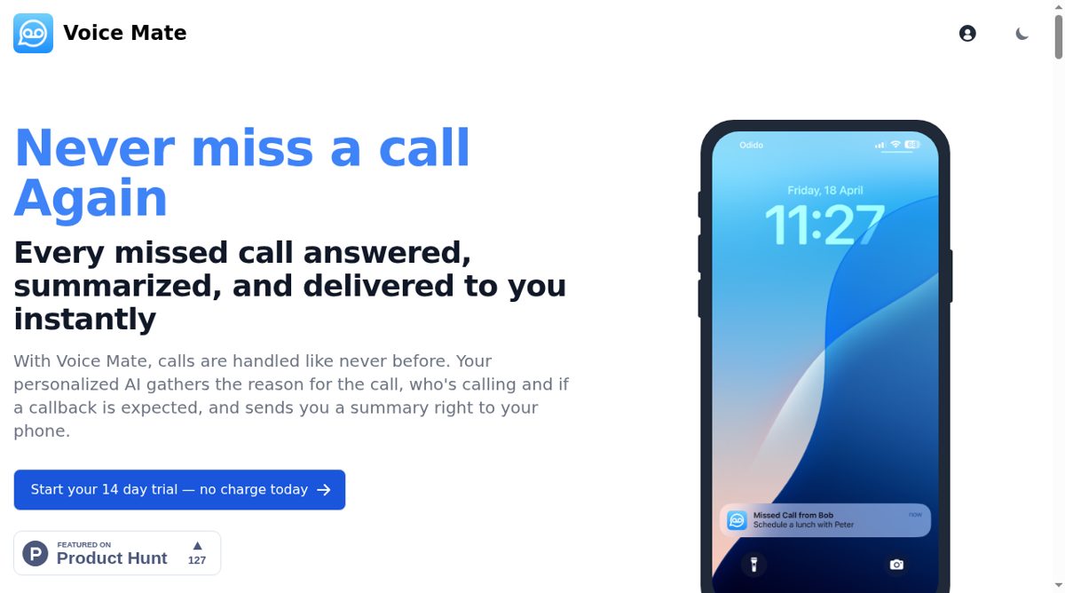Voice Mate website screenshot