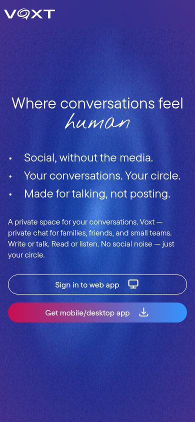 Voxt website screenshot