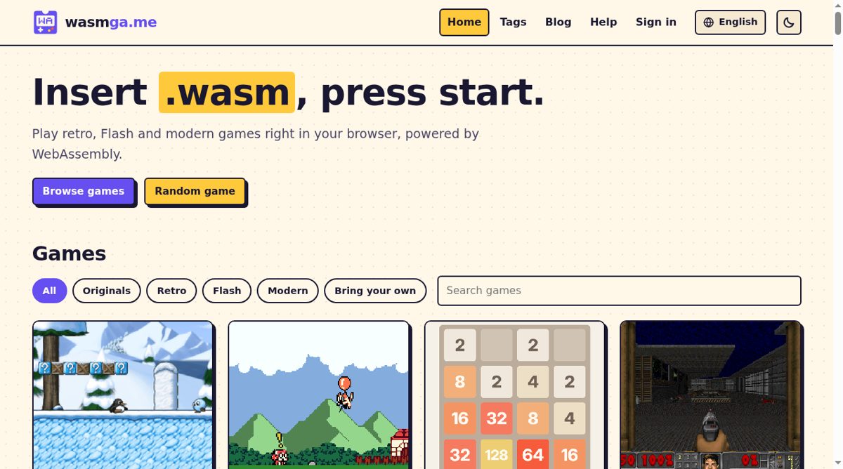 wasmga.me website screenshot