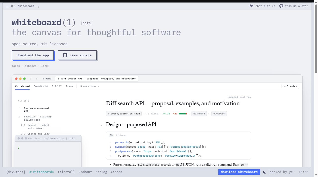 Whiteboard website screenshot
