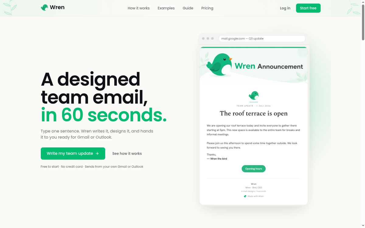 Wren website screenshot
