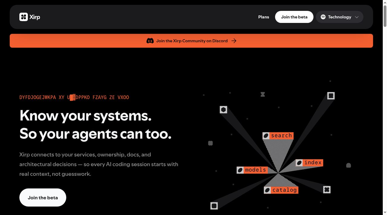 Xirp website screenshot