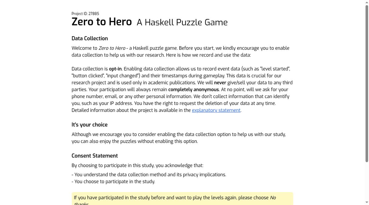Zero to Hero website screenshot